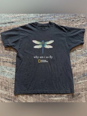 National Geographic Black Dragonfly Graphic Tee - "why am i so fly"